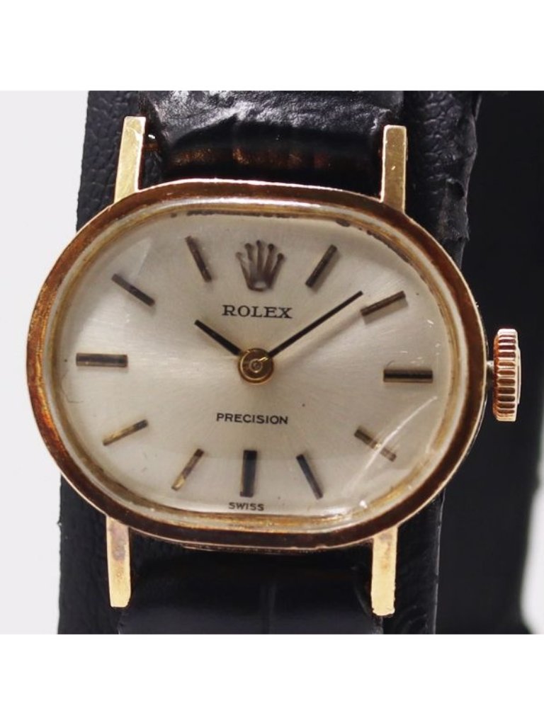 Rolex Precision 18k 750 Top Manual Winding Silver Dial Watch Mtm